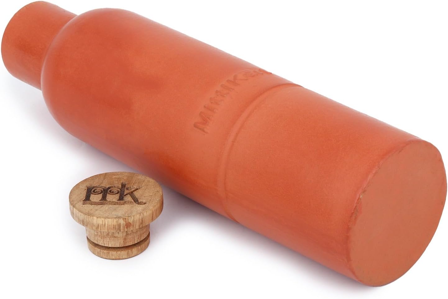 100% Natural Terracotta Clay Water Bottle – 750 ml (25 oz) | Eco-Friendly, Alkaline | Keeps Water Cool Naturally | Made in India