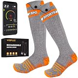 Beheizte Socken, 5000mAh Beheizbare Socken Heizsocken Fußwärmer mit 3 Einstellbarer Temperatur und APP-Fernbedienung für Herren Damen Winter Outdoor Wandern Camping Skifahren Angeln Jagd