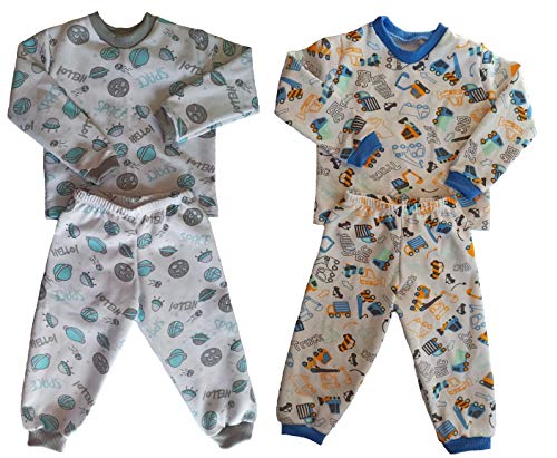 kit 2 pijamas inverno infantil menino moletinho flanelado quentinho 0 a 4 anos (0)