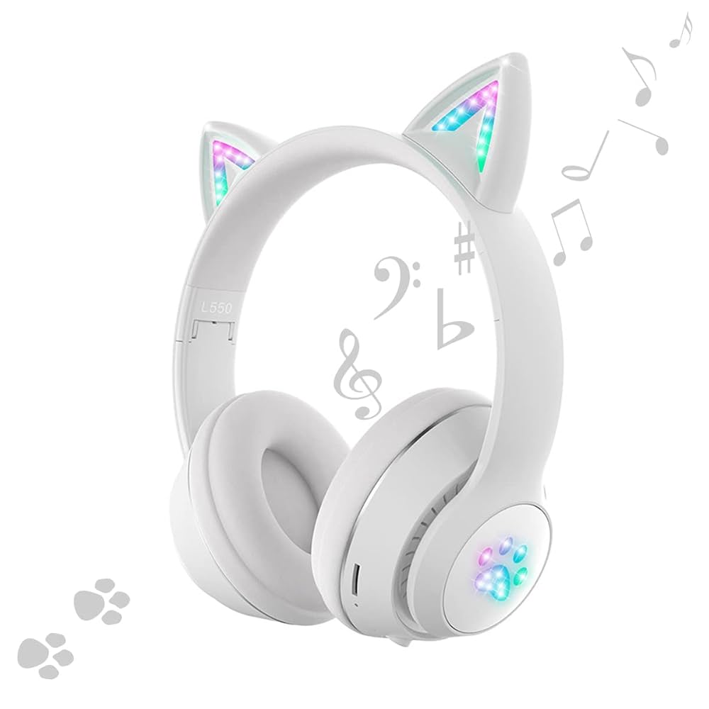 ヘッドセットブルートゥースイヤホン猫の耳が光る可愛い女性用ワイヤレススポーツ Amazon.co.jp: 最新型ヘッドセットブルートゥースイヤホン猫の耳