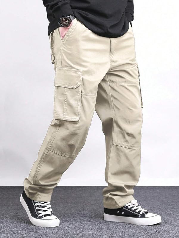 Image of DEELMO Men's Stylish Multi-Pocket Cargo Pants || Casual Fit Pants Trousers || Stylish Trousers for Men || Men's Cargo (MD501 01 08)
