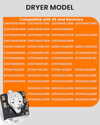Image of TMD16M10 WE4M527 WE4M365 234D1296P001 Dryer Timer Compatible with GE Dryers Replaces PS3654187 WE04M0527 212D1233P013 2754526 AP5632405 EAP3654187 OEM Upgraded Dryer Timer
