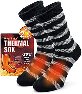 Mens Warm Socks for Winter, Busy Socks Outdoor Heavy Working Thermal Crew Hiking