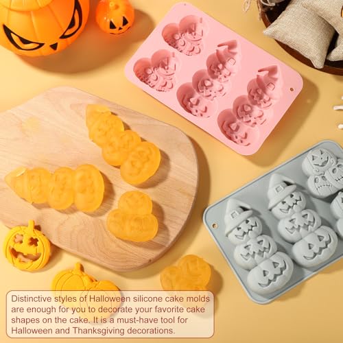 2pcs Pumpkin Baking Mould, Silicone Halloween Pumpkin Soap Wax Mould for Thanksgiving Party & Family Gathering Cake Candy Chocolate Cookie Bakery - Image 2