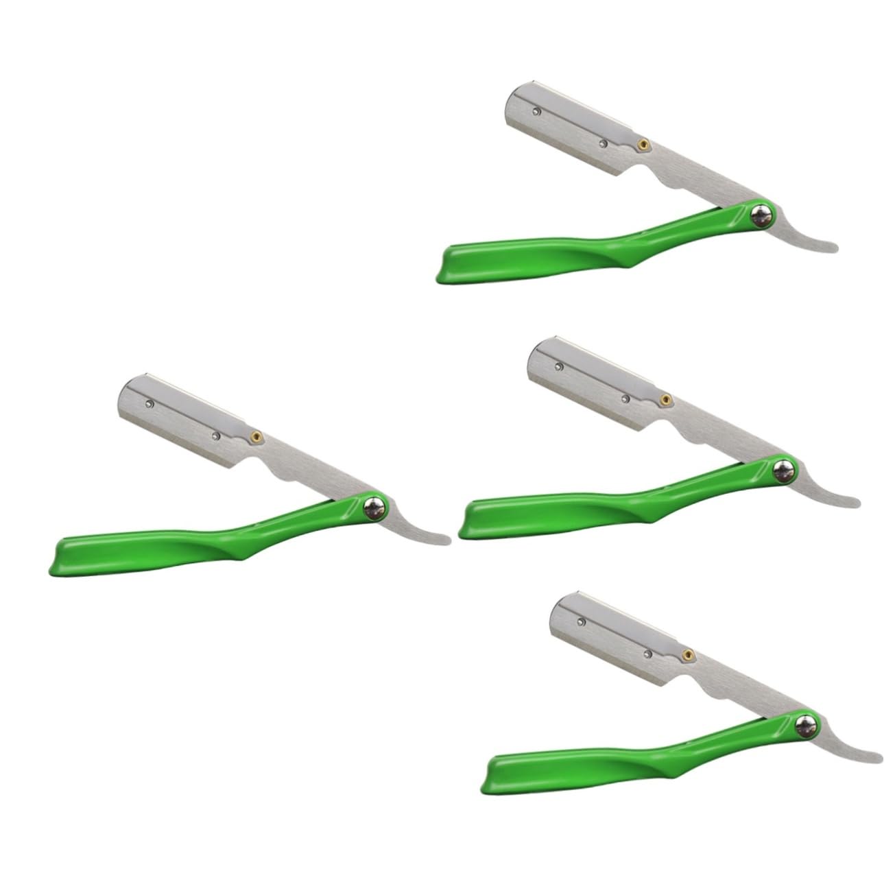 NOLITOY 4pcs Razor Vintage Shaver Men's Shaving Tool Stainless Steel Barber Blade Holder Hair Shaping Folding Razor