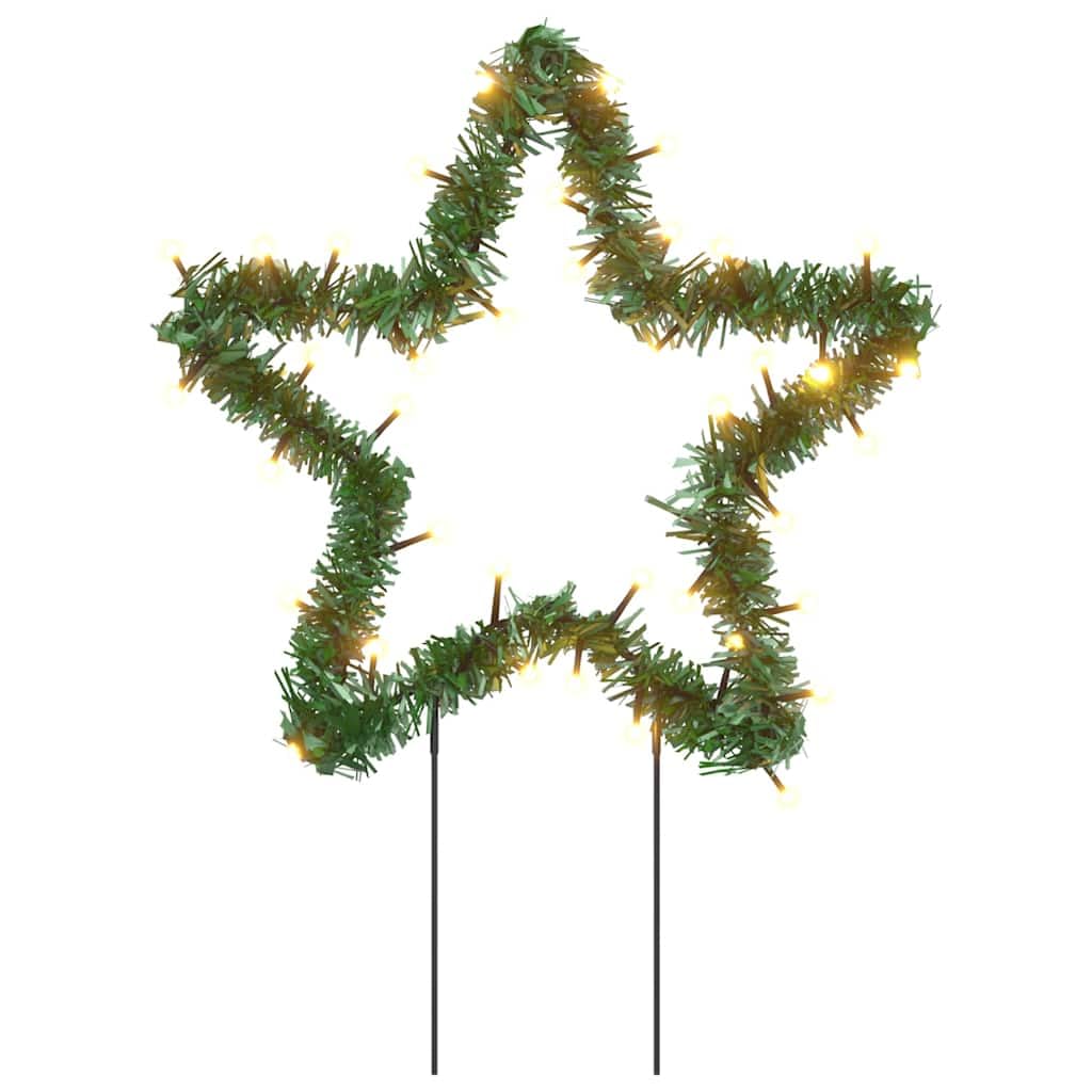 Weihnachtssterne mit Erdspießen 3 Stück 50 LEDs 29 cm warmweiß wasserdicht für Innen Außen Garten Balkon Terrasse Dekoration Weihnachtsbeleuchtung mit 8 Lichteffekten