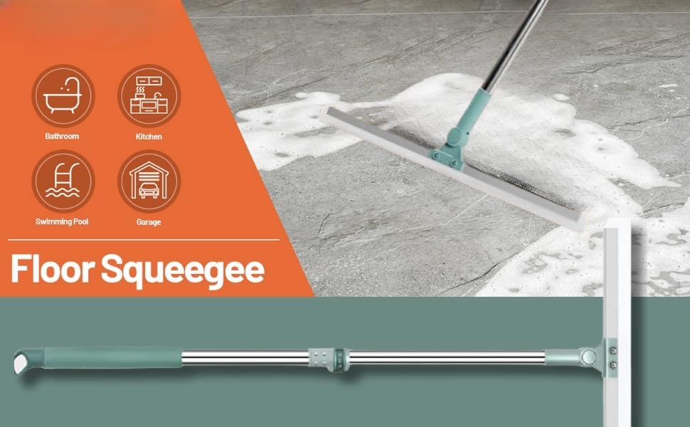 Image of 50-CM Multifunctional Magic Broom with Long Adjustable Handle | Silicone Floor Squeegee & Washer with 180 Rotating Head for Bathroom, Kitchen & Home Cleaning (Multi-Colour)
