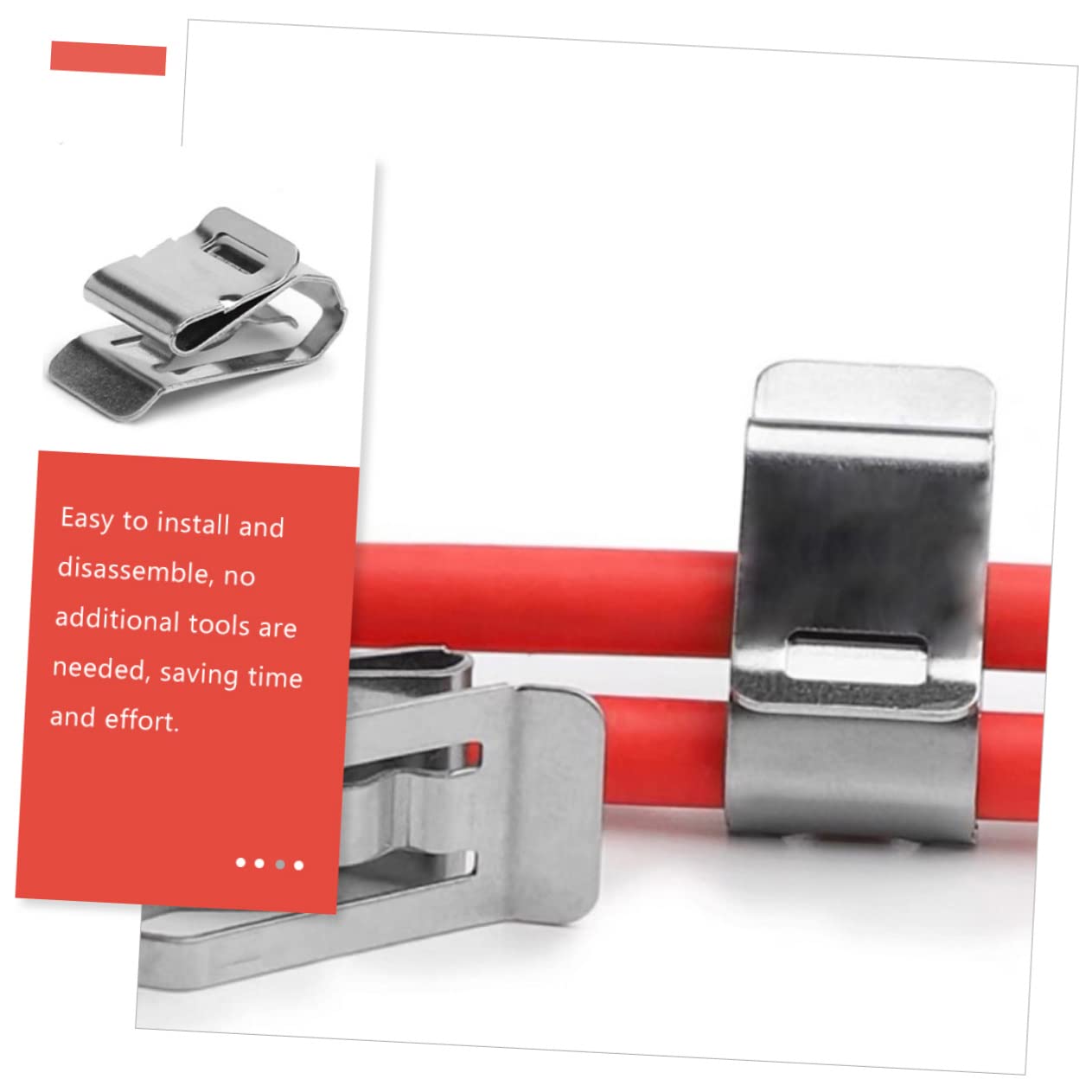 BESPORTBLE 50pcs Stainless Steel Solar Panel Cable Clips Wire Clamps Cable Holders for Solar Photovoltaic Systems