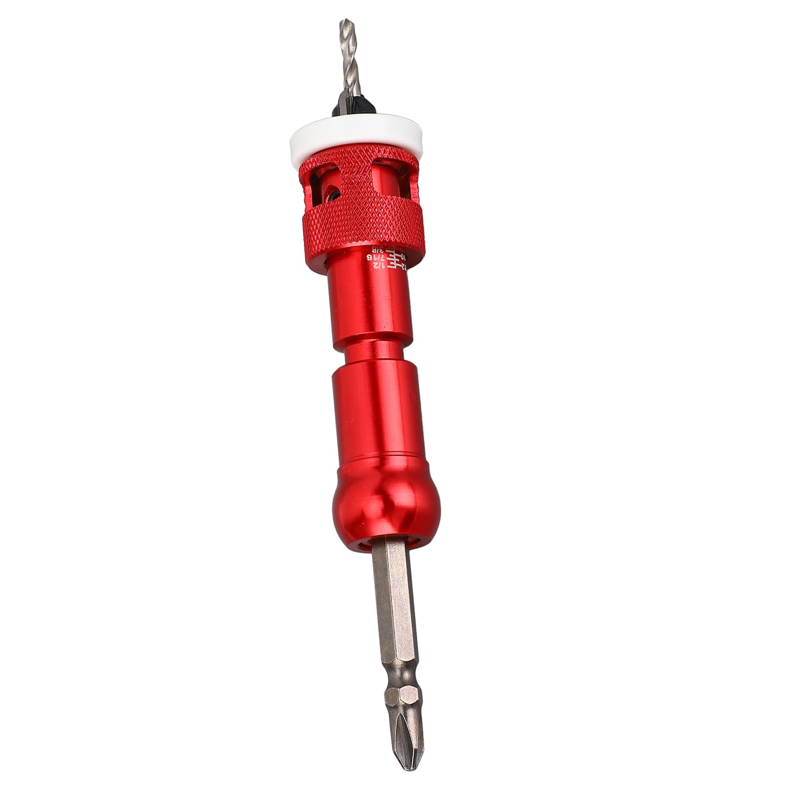 Senkbohrer-Set für Holz, 82°‑Hartmetallspitze, Vorbohrungs‑Satz mit einstellbarem Tiefenanschlag, 5‑teiliges HSS‑Holzbohrerset für Hand‑ und Elektrobohrmaschine