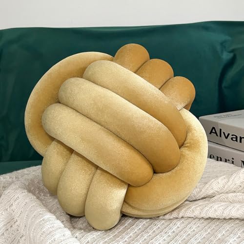 Knot Pillow Ball 8.6 Inch Soft Decorative Velvet Knoted Throw Pillow