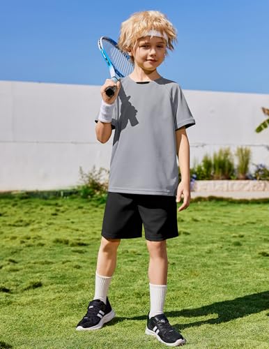 Image of Arshiner Boys Loose Athletic Set Crew Neck T-Shirt & Mesh Short 4-13 Years