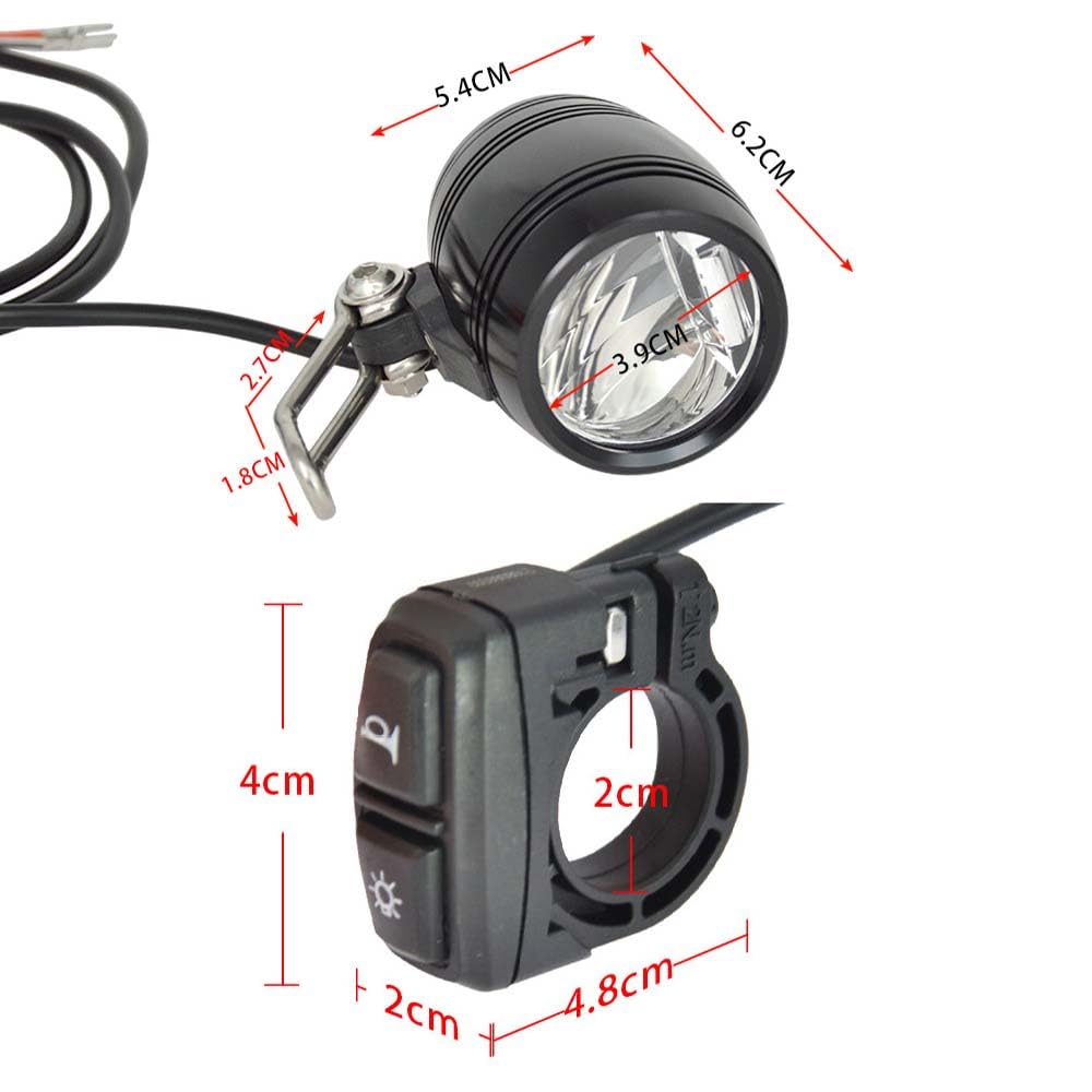 Illuminazione per Bicicletta A LED Corno 2 in 1 Luce Anteriore Avviso di Guida Notturna Fanale Posteriore Set di Pulsanti di Commutazione Integrati