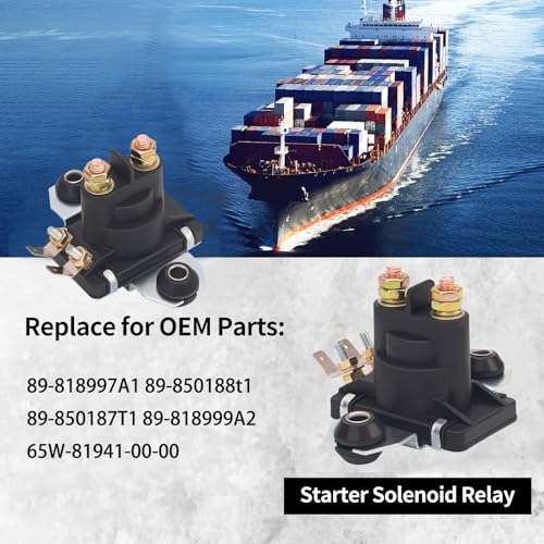 Relé solenoide de arranque compatible con Mercury Marine Mercury 4 terminales 20HP a 90HP modelo 89-818997A1 miniatura 3