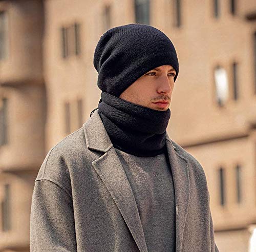 Cappello Lavorato A Maglia Cappello da Uomo Cappello in Maglia Autunno E Inverno Cappello in Maglia di Cashmere Inverno Caldo Spesso da Uomo più Puntale in Velluto