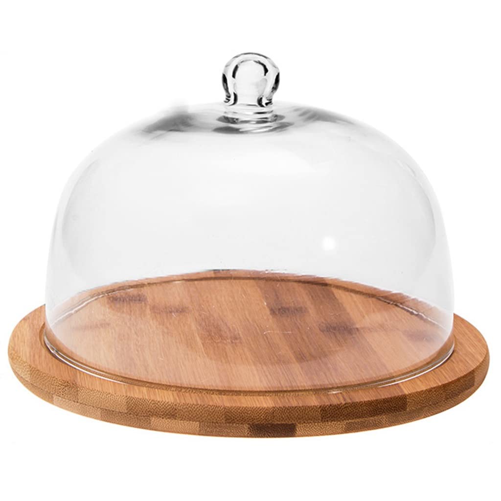Alzata per torte con cupola per torta con coperchio in vetro, vassoio per frutta (trasparente, 24 x 15 cm)