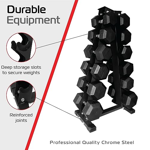 Dumbbell Weight Rack - 6 Tier Hex Dumbbell Rack - Weight Storage Shelf for Dumbbells - Home Gym Equipment for Strength Training and Exercise by Body Revolution - Image 4