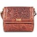 LEVOGUE Crossbody bag in Genuine Leather with flower embossing-Elegant and Classic design