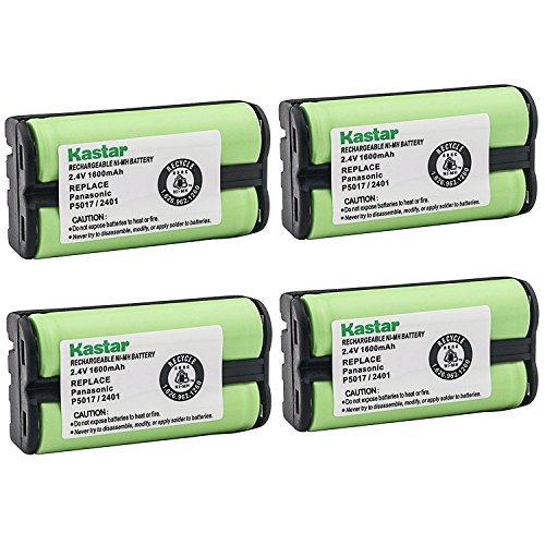 Kastar Cordless Battery (4 Pack), Ni-MH 2.4V 1600mAh, Replacement for AT&T 2455 2440 2430 2402 2401 2400 Cordless Telephone Battery and Panasonic HHR-P546A, Type 23