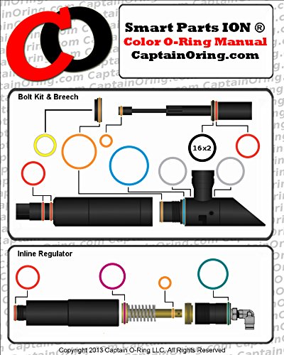 Captain O-Ring 3X Color Coded Oring Rebuild Kit for Smart Parts ION - Thumbnail 6
