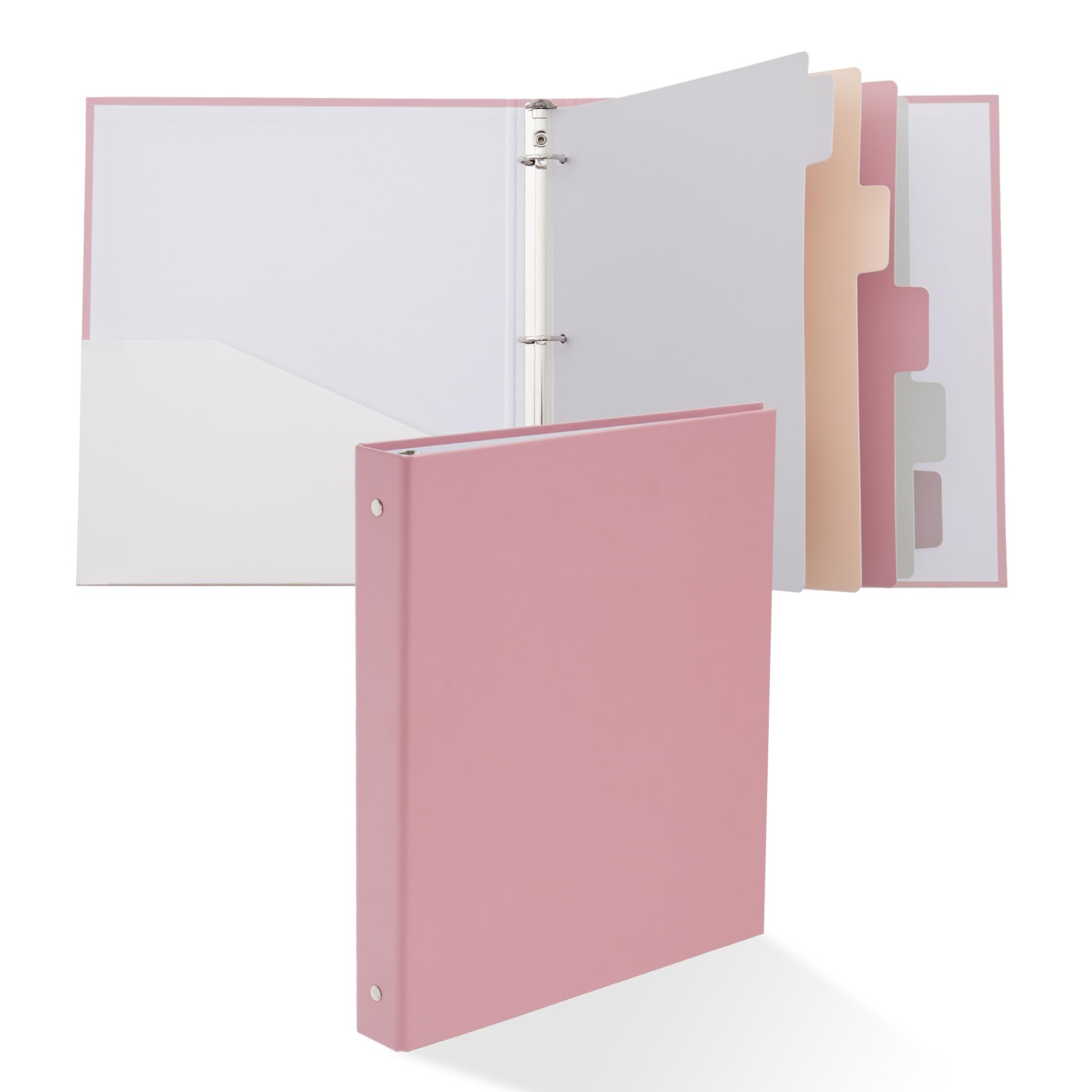 Y YOMA Colored 1 Pack 3 Ring Binder for Letter Size with 5 Tab Dividers ...