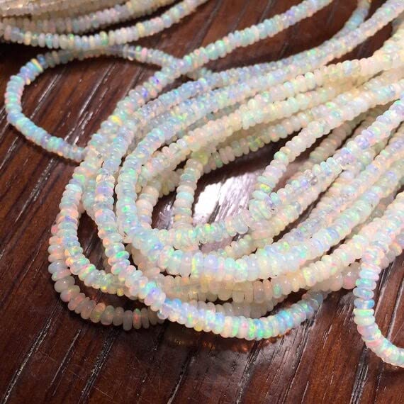 Ethiopian Welo Opal Rondelle perles de 3-4mm pour créer un cadeau d'anniversaire inoubliable