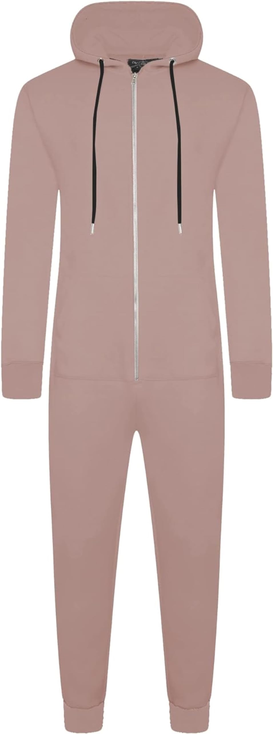 KIKFITUnisex Onesies for Men & Women Fleece Snuggle Warm Hooded All in One Plain Onesie Zip Jumpsuit Pyjamas Soft Nightwear Loungewear Sizes S-XL