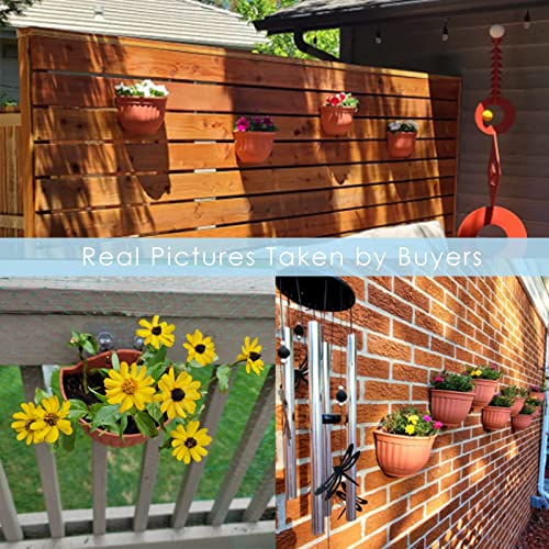 Wall Planters For Indoor Plants,6 Pack Resin Wall Planter Brick Red , 8.5 Inch Wall Mounted Garden Plant Flower Pot Basket Container Indoor Outdoor Use For Orchid Herb Aloe #TOP3