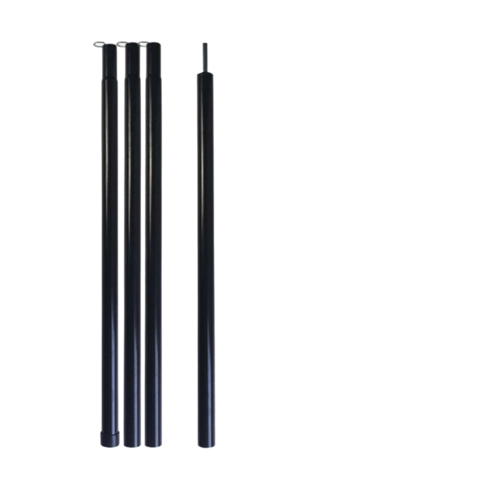 2 Pieces 4-Section Tarp Pole Spring Buckle Connection Adjustable Tarp Pole Heavy Duty Adjustable Awning Support Rod for Car Campers, Tailgating, Beach 2M 0.6MM-image-3