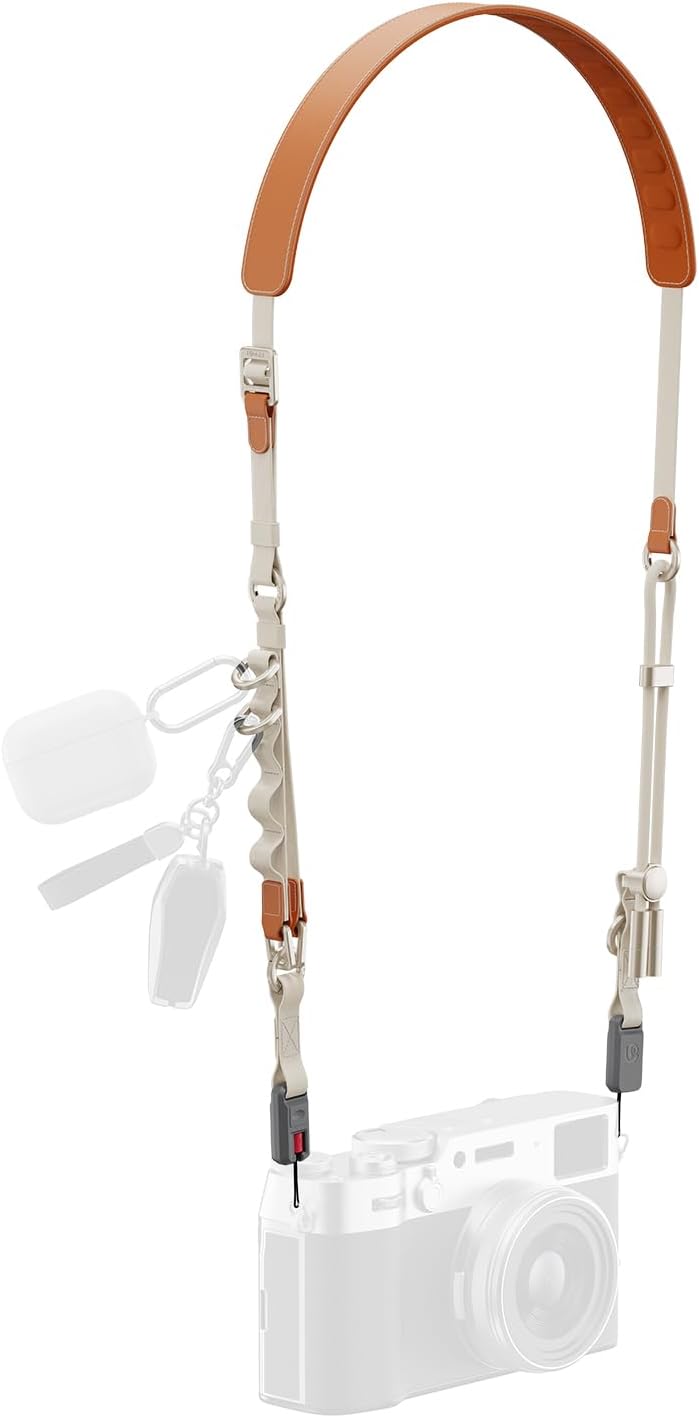 ULANZI YF01 Camera Strap with USB C Cable, 3-in-1 Modular Quick Release Neck Shoulder Wrist Strap 71.9inch Length Adjustment, Multi-Use Convertible Crossbody Sling for DSLR Mirrorless Phone(Orange)