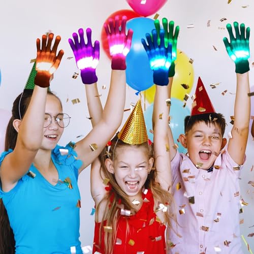 Coceleryre 12-Color Led Light-Up Gloves For Kids - Fun & Glowing Gloves Multi-Color Halloween Costume Accessory Cool Toys For Boys 4-7 Girls 4 5 6 7 Years Perfect For Parties & Gifts thumb #5