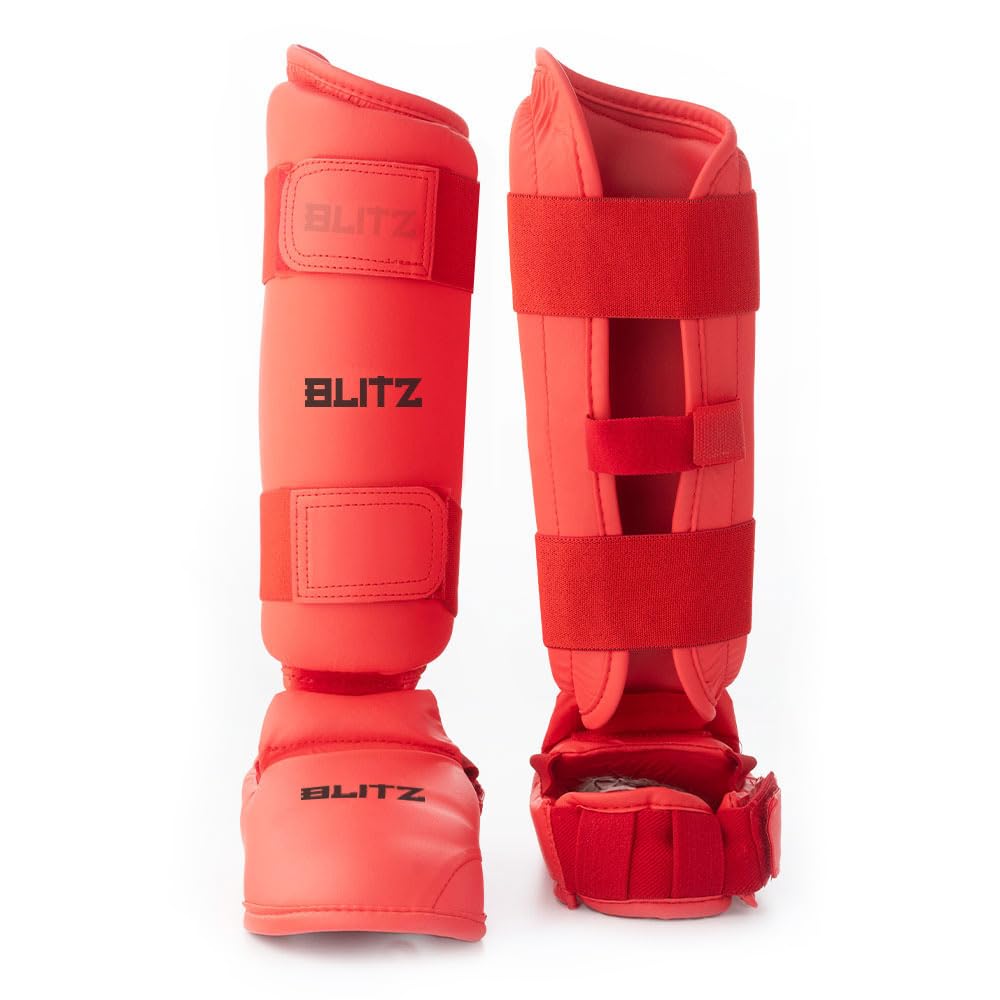 Blitz Elite Shin Guards With Removable Foot - Red - XX-Small