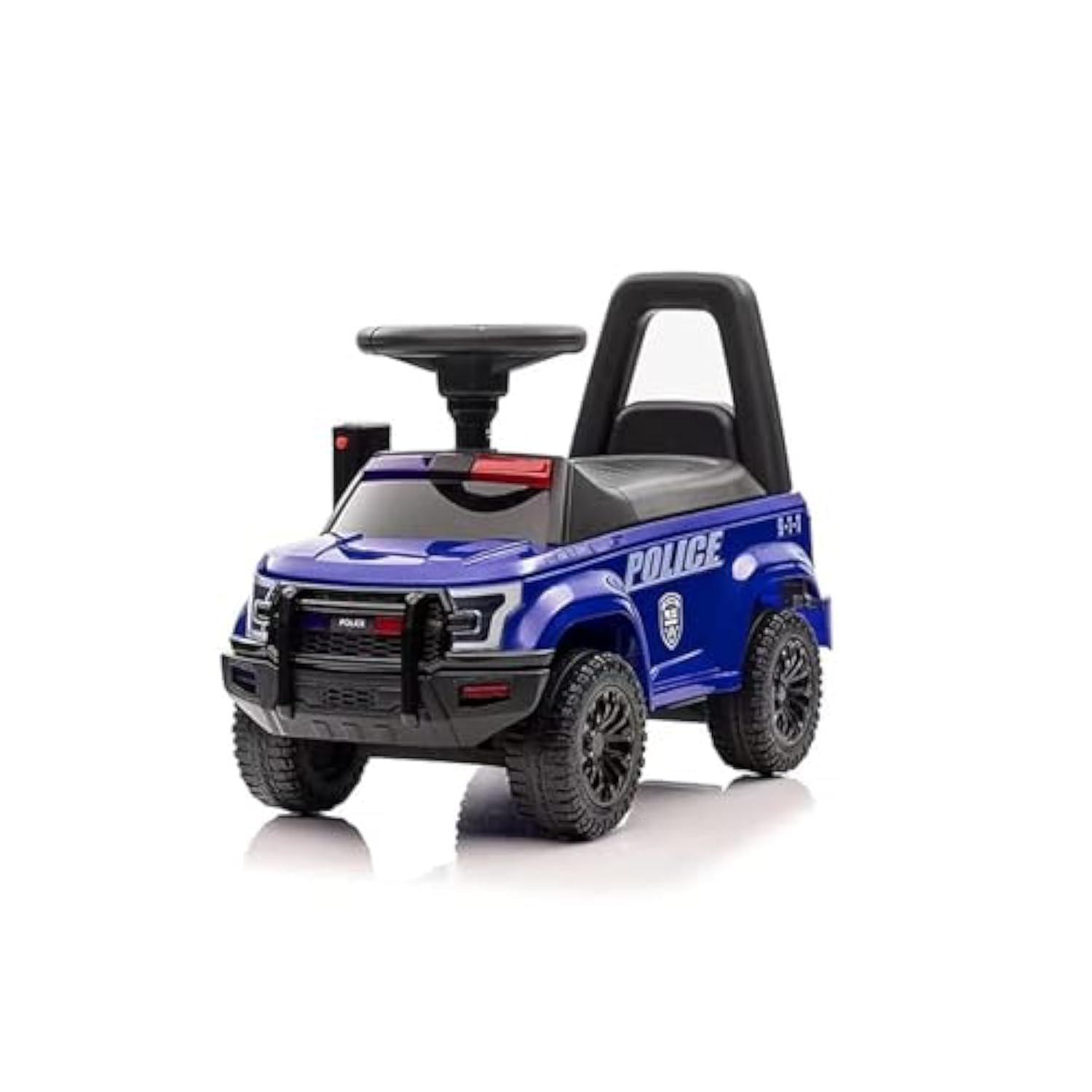 Lovely Baby Police Push Ride-On Car for Kids/Children LB 993, Musical Steering, Police Lights with Siren, Non-Scuffing Tires, Storage Space (Blue Push Car)