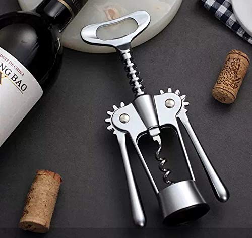 Saca Rolhas Abridor De Vinhos Gourmet Prata