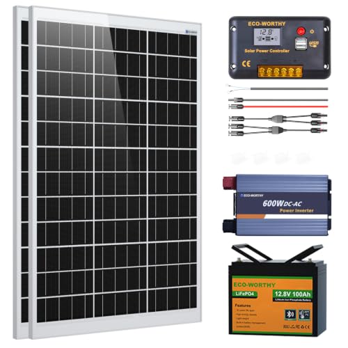 ECO-WORTHY 240W 12V Solar Panel Kit System with 12V 100AH Lifepo...