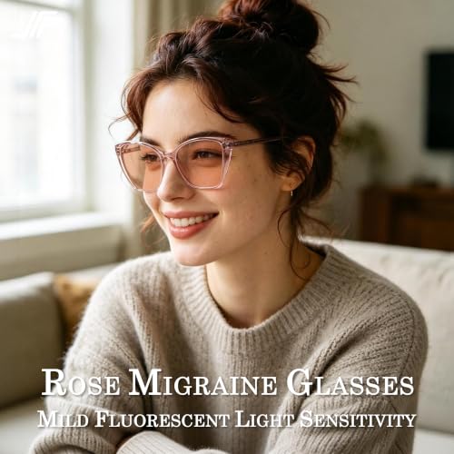 Image of Indoor FL-41 Rose Tinted Migraine Glasses for Light Sensitivity