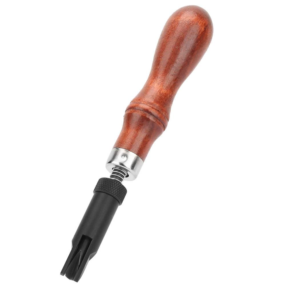Leather Craft Hand Tool Wood Handle V Type Push Adjustable Handle Groover Leather Craft Gouge Tools