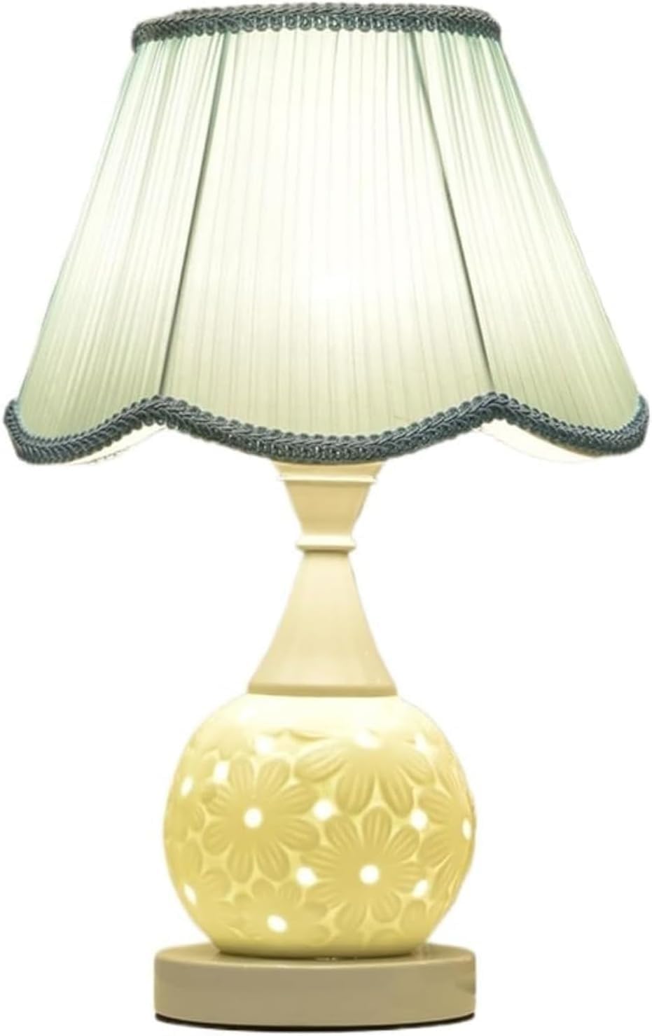 Modern Table Lamps Ceramic Lamp with Fabric Lampshade Bedside Nightstand(4)