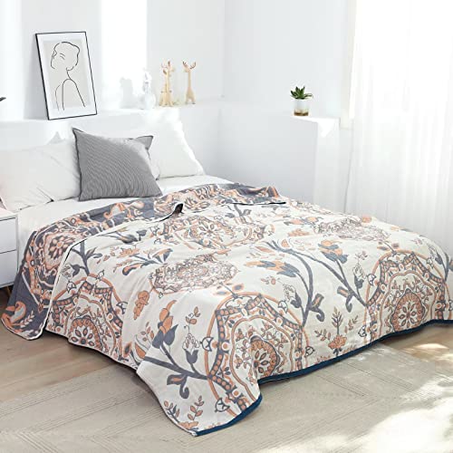 Image of LUTBM Boho Throw Blanket for Bed 60 inchx80 inch, 100% Cotton Cozy Couch Blankets