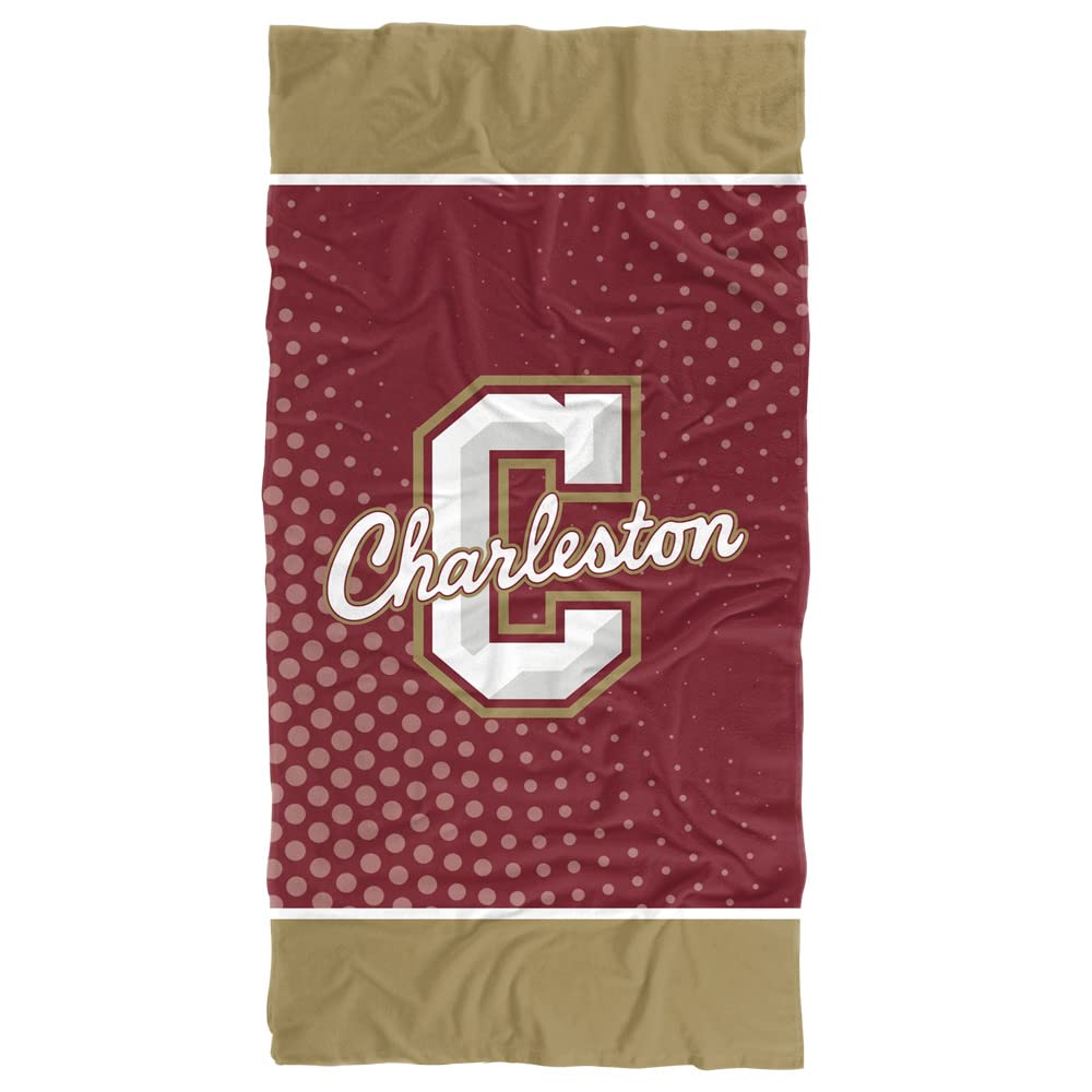 LOGOVISION College of Charleston Beach Towel/Bath Towel, 30"x60" Radial Dots