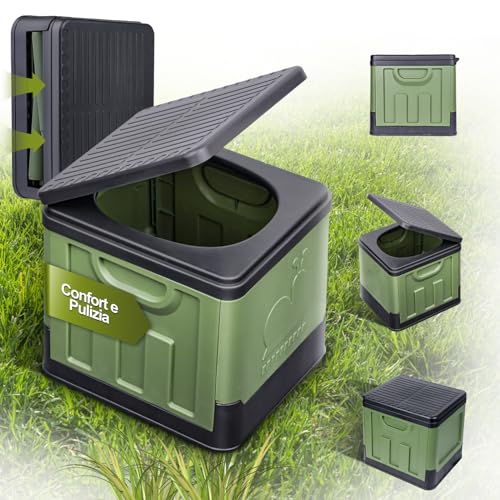 DMTIVMG Toilette Portatile WC Portatile Gabinetto Portatile Adulti Pieghevole WC da Campeggio Toilette Portatile per All'aperto, Escursioni, Lunghi Viaggi e Ingorghi Stradali