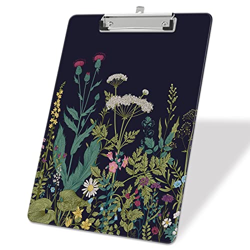 Image of Plastic A4 Clipboards, Clip Board Stardard Letter Size 9 x 12.5 in | Office Decorative for Students Women Men and Kids,Wild Grass
