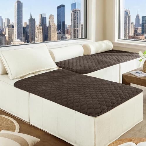 Image of gogobunny 100% Double Sided Waterproof Dog Blanket Soft Pet Bed Cover Reversible Protect Furniture Couch Sofa Car for Puppy Cat Kids (Dark Coffee /Light Coffee, 40x50 Inch (Pack of 1))