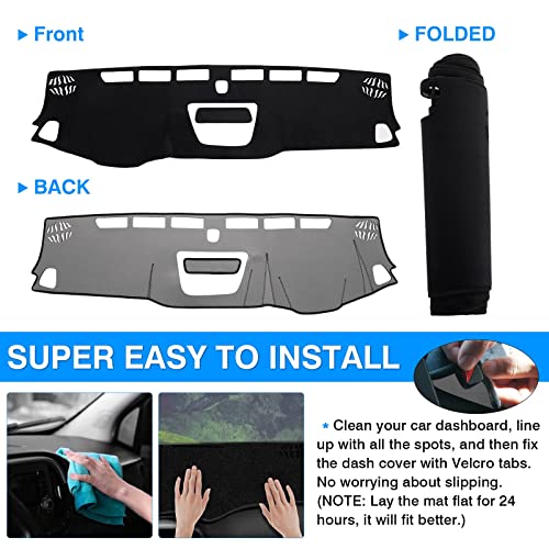 Image of Autorder Dashboard Cover Mat for 2015-2020 2021 2022 Chevrolet Chevy Colorado Accessories Dash Cover Flannel Dash Mat Sunshade Glare UV Rays Protector