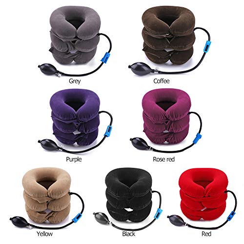 Almohada para el cuello en U inflable con masajeador integrado 3
