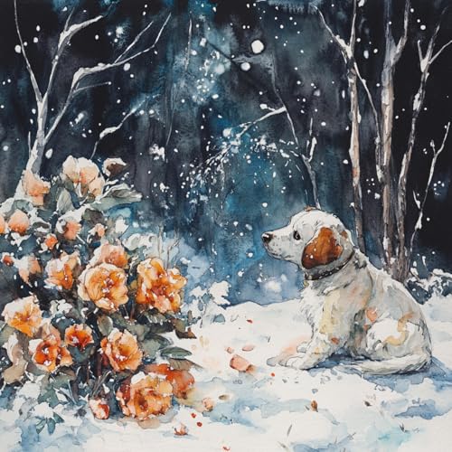 Broderie perles adulte chien fantastique anti-stress, kit DIY complet 40x40 cm