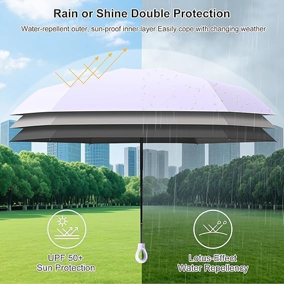 Image of Zemic Umbrella, UV Big Size Umbrella for Sun Protection Rain Windproof Strong Large 3 Fold For Men Women Kids Boys Girls Perfect & Stylish Windproof & Compact''
