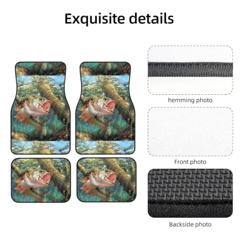 Alfombrillas de neopreno con diseño de lubina juego de 4 piezas antideslizantes 3