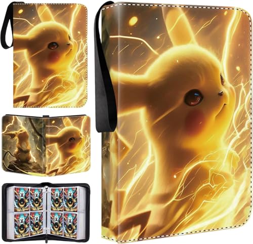 JATERWI Hefte für karten 55 Seiten 440 Karten Kapazität, Sammelkarten Album für Sammelalbum Karten, Hochwertiges Wasserdicht PU Leder Kartensammlung Sammelalbum.