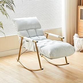 クリーム色 ロッキングチェア モダン クリーム色 ロッキングチェア モダン