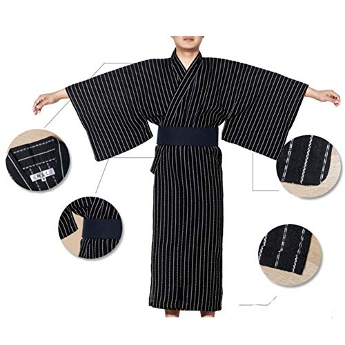 FANCY PUMPKIN Jinbei Men's Yukata Kimono Japanese Robe Pajamas【A1/Size L】4